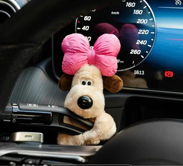 カー用品 ワイパーハンドル装飾品 犬好き 車内装飾 かわいい ピンクリボン カーインテリア キャラクター 車用品 グルミット