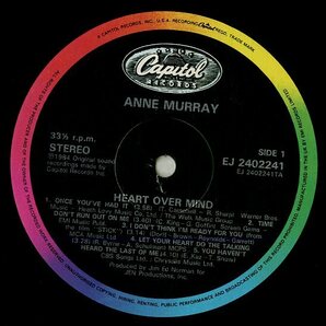 A00589587/LP/Anne Murray「Heart Over Mind」の画像3