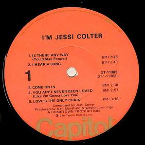 A00592525/LP/ジェシ・コルター (ミリアム・ジョンソン)「Im Jessi Colter (1975年・ST-11363・カントリーロック)」の画像3