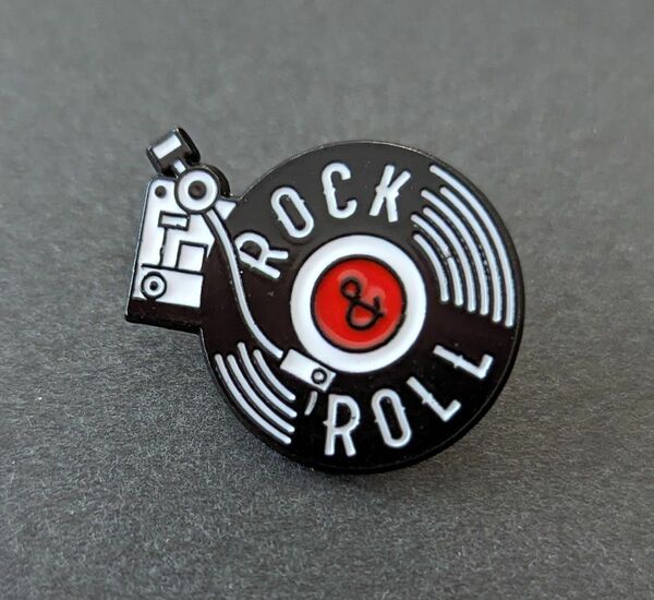 ROCK ＆ ROLL レコード ピンバッジ