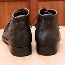 最高級◎【GIORGIO ARMANI】ジョルジオアルマーニ チャッカブーツ ブラック EU42 ビジネスシューズ カジュアル メンズ 革靴_画像5