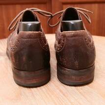 極美品◎【PRADA】プラダ オイルバケッタレザー UK6.5 ブラウン ビジネスカジュアル メンズ 革靴_画像5
