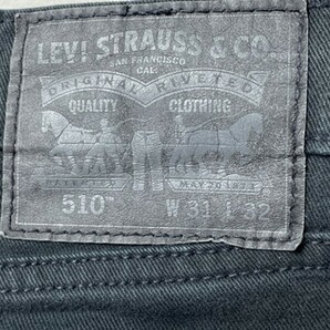 美シルエット! Levi's リーバイス 510 ハイウエスト テーパード スリム スキニーパンツ スキニージーンズ? ブラック 黒 W31 メンズ 古着の画像7