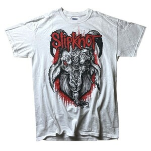 ノットフェス! Slipknot スリップノット KNOTFEST JAPAN 2014 プリント バンド 半袖 Tシャツ ホワイト 白 Mサイズ メンズ 古着 限定グッズ