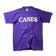 グッドデザイン! 90s USA製 Fruit of the Loom ヴィンテージ CANES ロゴ プリント 半袖 Tシャツ パープル 紫 M メンズ アメカジ 古着 希少_画像1