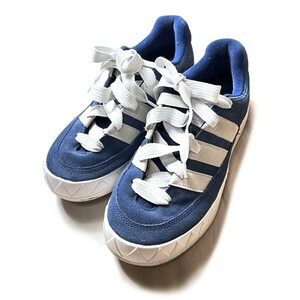 1000円スタート! adidas ADIMATIC アディマティック スニーカー スケシュー レアカラー ナイトマリン ネイビー 紺 白 26.0cm メンズ 古着