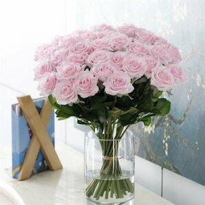 (即決) 大量25本 バラ 高級造花 アートフラワー シルクフラワー 花束 ローズ アレンジメント ブーケ プレゼント お祝い 結婚式の画像4