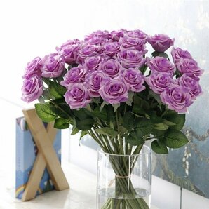 (即決) 大量25本 バラ 高級造花 アートフラワー シルクフラワー 花束 ローズ アレンジメント ブーケ プレゼント お祝い 結婚式の画像5