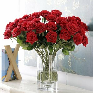 (即決) 大量25本 バラ 高級造花 アートフラワー シルクフラワー 花束 ローズ アレンジメント ブーケ プレゼント お祝い 結婚式の画像7