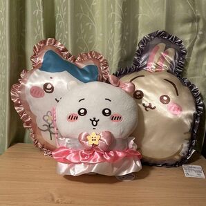 ちいかわ マジカルBIGぬいぐるみ ギンガムフリルクッション ハチワレ うさぎ