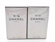 未使用 7.5ml Chanel シャネル No19 PARFUM パルファム 香水 2セット 箱付き b0306011_画像1