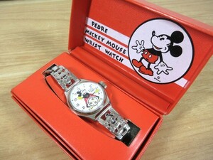 2M2-2[ Mickey Mouse PEDRE наручные часы ]pedoreMICKEY MOUSE WRIST WATCH Junk retro Vintage подлинная вещь текущее состояние товар 