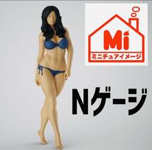 Nゲージ　水着女性　フィギュア　完成品　鉄道模型　1/64より小　ジオラマに　リアルフィギュア　ミニチュアイメージ　ジオラマに　_画像1