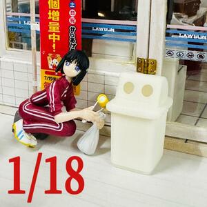 1/18 空き缶入れ　ミニチュア　フィギュアに　1/64より大　ドールハウスに　ミニカーに　ジオラマに　ミニチュアイメージ