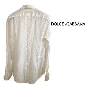 DOLCE&GABBANA リネン 麻 カジュアルシャツ 長袖 メンズ 40 ドルガバ ドルチェ＆ガッバーナ の画像2