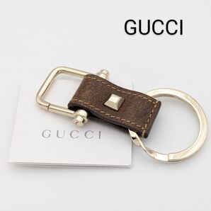 グッチ GUCCI レザー ブラウン キーホルダー キーリング