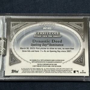 2023 Topps Dynasty Baseball Gerrit Cole Dynasty Autographed Patch /10 直書きオートの画像2