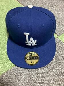 【NEW ERA】（ニューエラ）Los Angeles Dodgers New Era 59FIFTY Fitted Hat - Royal 7-1/8【美品】