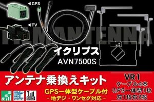 GPS one body cable & film antenna set Eclipse ECLIPSE DTVF12 same etc. goods AVN7500S for VR1 connector digital broadcasting 1 SEG Full seg 