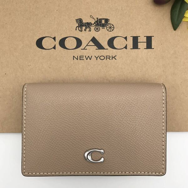 COACH ★大人気★ ビジネスカードケース トープ クロスグレインレザー 名刺入れ 男女兼用 CH800 LHTAU 新品