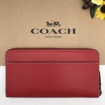 COACH 長財布 ★大人気★ アコーディオン ウォレット アイススケート ミッキーマウス エレクトリックレッド CM210 QBW9S 新品_画像2