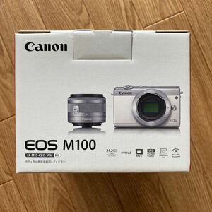 [1 иен ~][ новый товар * нераспечатанный ]Canon беззеркальный однообъективный камера EOS M100 EF-M15-45 IS STM линзы комплект ( белый )