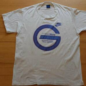 ⑩80s USA製 白ビンテージ ナイキ Lサイズ 紺タグ ロゴプリント 半袖 Tシャツ 80年代 アメリカ製の画像1