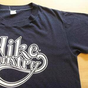 ⑭USA製 濃紺ビンテージ Lサイズ Nike Country プリント 半袖 Tシャツ 70～80年代 アメリカ製の画像2
