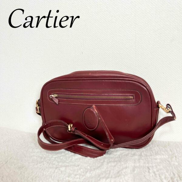 美品Cartier カルティエショルダーバッグハンドバッグパープル紫