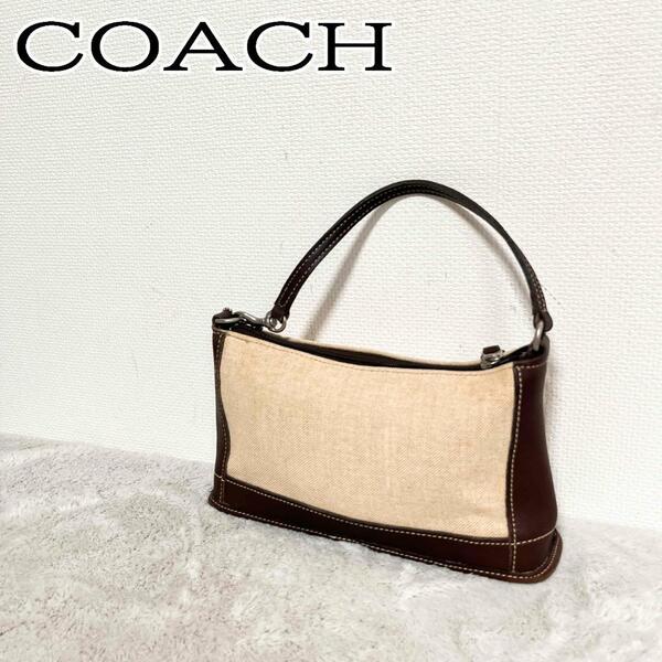 美品COACH コーチハンドバッグトートバッグベージュブラウン