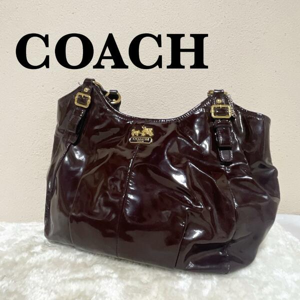 レアCOACH コーチセミショルダーバッグトートバッグブラウン茶