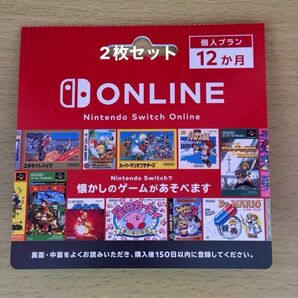 現物発送 Nintendo Switch Online ニンテンドースイッチオンライン 個人プラン 12ヶ月 2枚セット 任天堂 