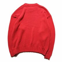 90's ギャップ GAP クルーネック コットン ニットセーター (XL) 赤 無地 90年代 旧タグ オールド 青タグ デカタグ Y2K_画像2