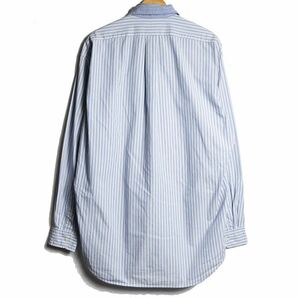 90's 00's ラルフローレン 襟切替 ストライプ コットン ボタンダウンシャツ (M) 白×青 裾ポニー 90年代 00年代 旧タグ オールド Y2Kの画像2