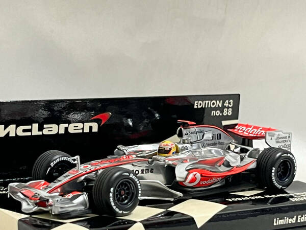 ミニチャンプス 1/43 ボーダフォン マクラーレン メルセデス F1グランプリ 2008 ショーカー ルイス・ハミルトン 