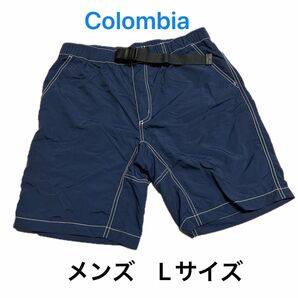 中古【メンズLサイズ】コロンビア Colombia ハーフパンツ 半ズボン 短パン 紺色