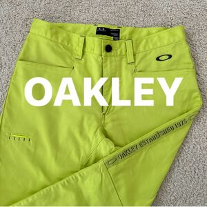 オークリー OAKLEY スカル メンズ ゴルフパンツ 33インチ 蛍光イエロー ストレート パンツ