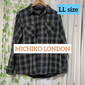 MICHIKO LONDON ベロアチェックシャツ アウター メンズ LL