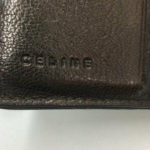 CELINE セリーヌ 二つ折り財布 ウォレット トリオンフ デニム レザー マカダム ブラウン系 ヴィンテージ  K0401の画像10