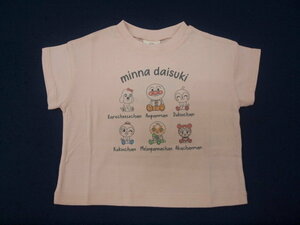 新品　90　アンパンマン半袖Ｔシャツ　ピンク　レターパック発送（代引き不可）SA3199