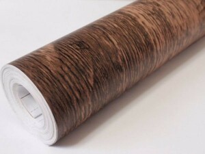 送料無料 壁紙シール 木目 2本 ブラウン ウォールステッカー インテリア 防水シール 簡単貼り付け 45cm×10m
