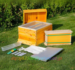 みつばち飼育用巣箱 巣枠式巣箱 杉木製巣箱 蜜蜂 ミツバチ 飼育巣箱 蜜蝋塗り 養蜂用品 養蜂器具