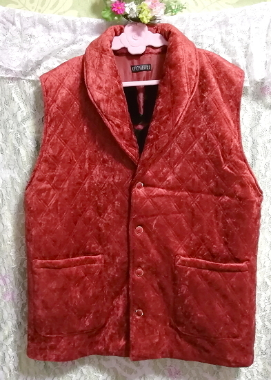 赤朱色レッド光沢豪華ベスト Scarlet red luster luxury vest