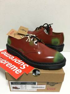 新品 27cm US9 シュプリーム ドクターマーチン Supreme Dr.Martens 1461 3 Eye Shoe Red マルチカラー 24SS