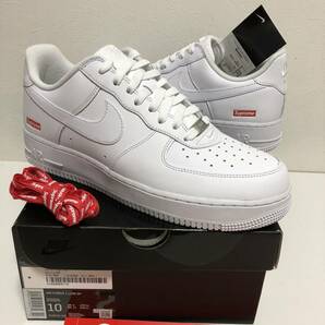 新品国内 28cm US10 ナイキ シュプリーム エアフォース 1 Supreme Nike Air Force 1 Low White ホワイト 24SS ステッカー付属の画像2