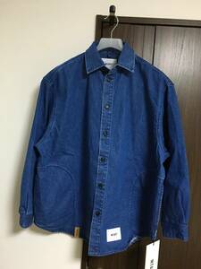 新品 02 M ダブルタップス WTAPS WCPO 02 LS COTTON. DENIM INDIGO コットン デニム シャツ 24SS インディゴ ブルー