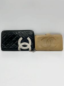 【1円〜】CHANEL カンボンライン ウォレット ココマーク がま口 