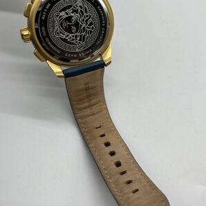 【1円〜】VERSACE クロノグラフ 革ベルト 腕時計 の画像7