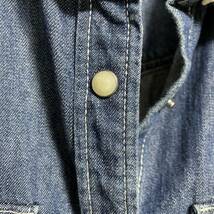 無印良品 MUJI デニム長袖ロング丈シャツ Mサイズ 体型カバー スナップボタン 両脇ポケット付き 良品計画_画像5