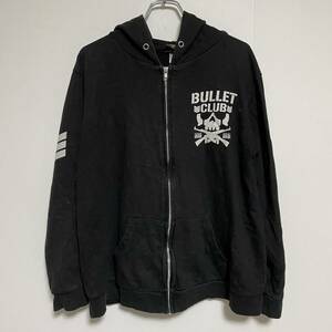 BULLET CLUB バレット・クラブ 新日本プロレス フルジップ パーカー 黒 XLサイズ ブラック プリント